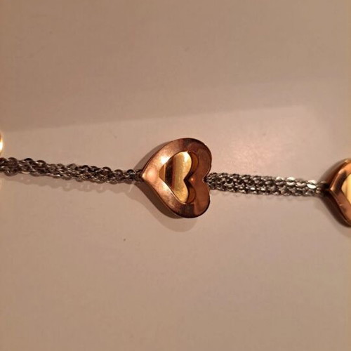Visetti women's bracelet like new, silver with rose gold hearts
