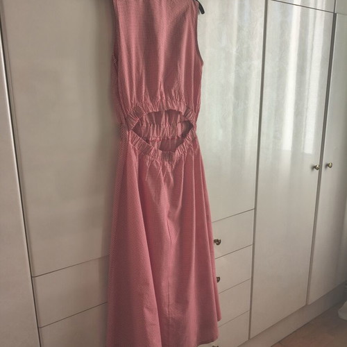 Dress with cut out waist, red and white, like new, size M