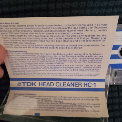 TDK Head Cleaner HC-1 tape audio like new 1990
