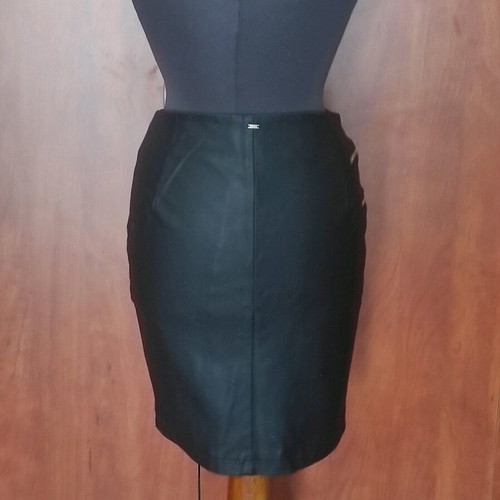 BSB Leather-Look Mini Skirt like new, black, biker style