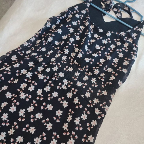 Floral maxi dress used, with lining, multicolor, size L