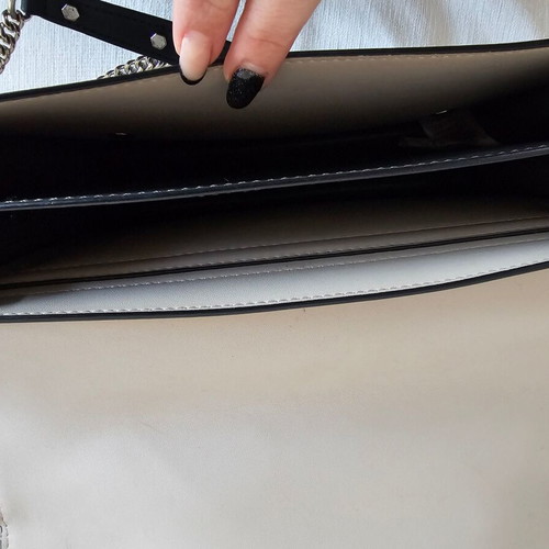 Guess shoulder bag like new, beige with black and metallic details