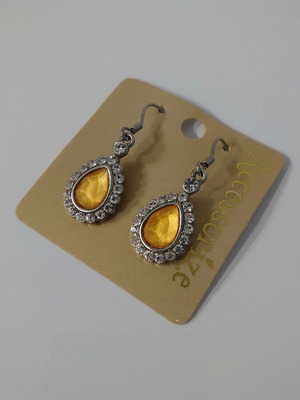 Accessorize earrings new, yellow and silver dangle