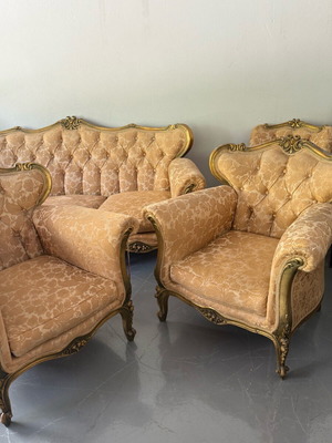 Englezakis antique living room used with sofa, 2 armchairs and chair