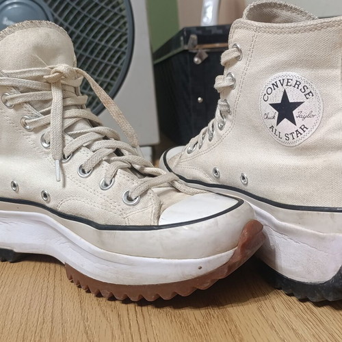Converse Chuck Taylor Run Star Hike High Top Platform Sneakers, Size 41, Parchment
