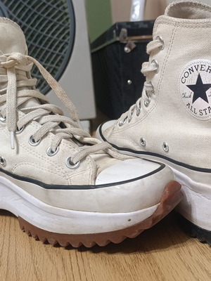 Converse Chuck Taylor Run Star Hike High Top Platform Sneakers, Size 41, Parchment
