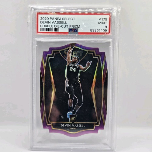 Panini Select Devin Vassell die cut purple rc PSA9 like new, numbered 99