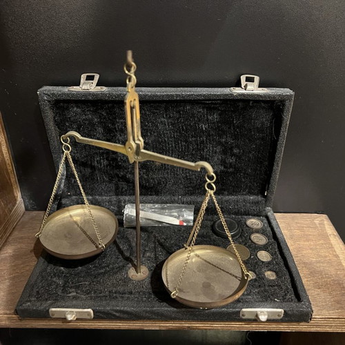 Pharmacist scale used with original box vintage