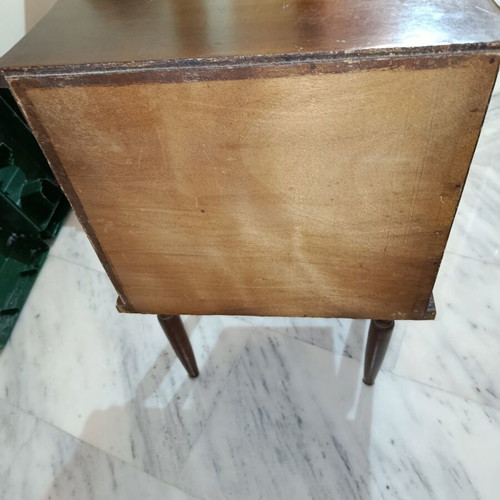 Solid wood nightstand 1968 with 3 side drawers