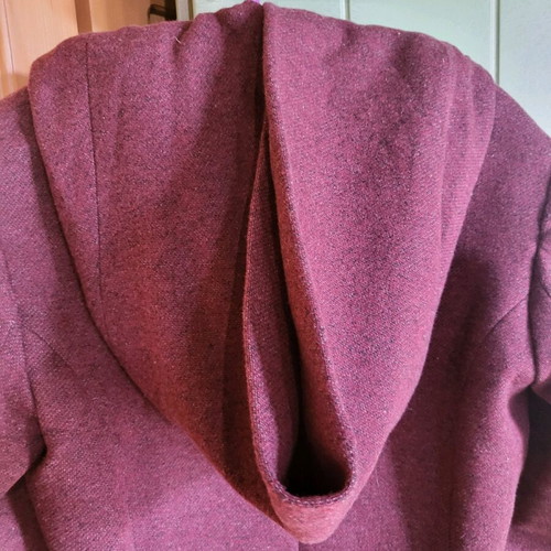 Only coat new burgundy with large hood, size small