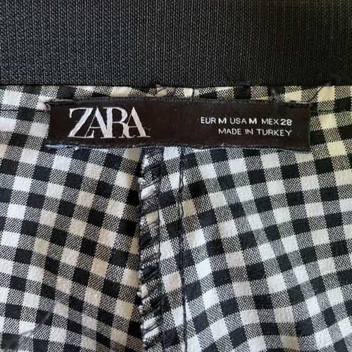 ZARA summer black and white checkered pants like new, size S