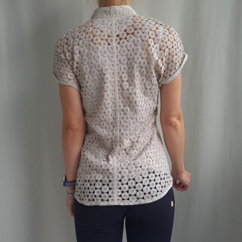 Marc Cain Sports women's shirt size L, like new, beige, lace back