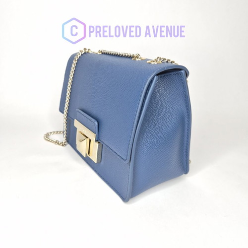 Furla Venere Mini Bag new, dark blue leather crossbody
