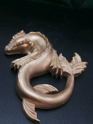 Gypsum dragon figurine gold new 10 cm