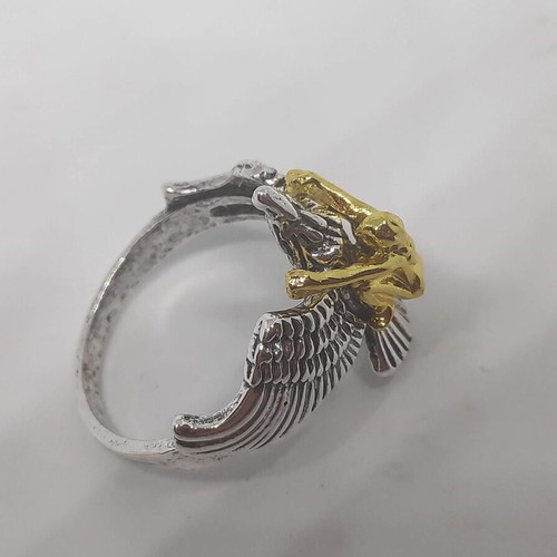 Men's eagle ring with gold detail size 12 like new