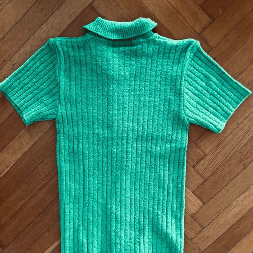 Polo with zipper green S