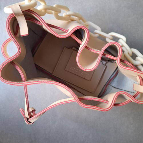 FRNC Nude shoulder bag patent leather with chain detail, like new