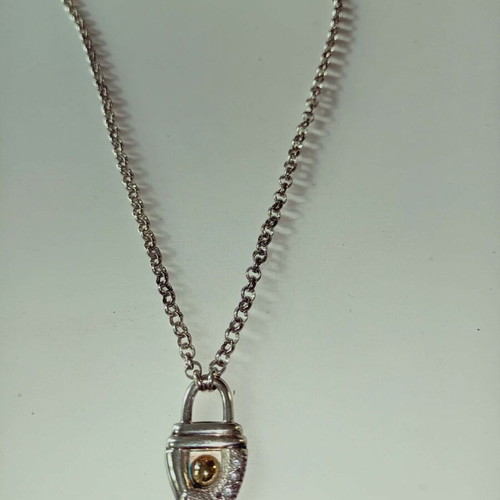 Vintage 925 Silver Necklace with 585 Gold Motif by Άπεφθον, new