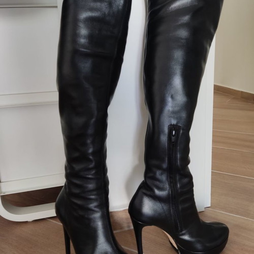 Over the knee boots handmade used, Jimmy Shoes, black