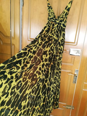Φόρεμα παραλίας animal print καινούργιο, κίτρινο
