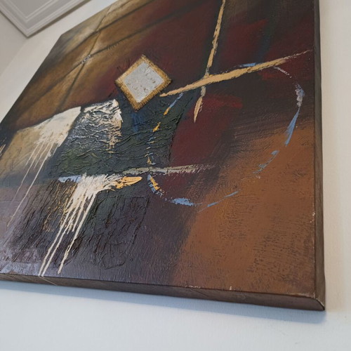 Abstract painting on canvas 100x100 cm like new