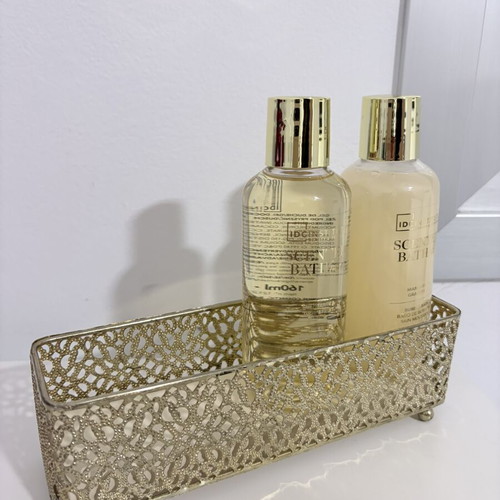 Shower gel and bubble bath set with stand, 160ml each