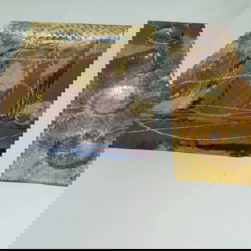 Σετ διακοσμητικών γυάλινων μεταχειρισμένο, πιατέλα και κηροπήγιο φθινοπωρινό σχέδιο