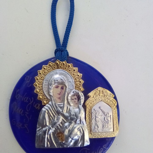 Commemorative Hanging Religious Icon from Tinos like new