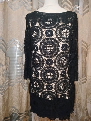 Black knitted cotton dress like new