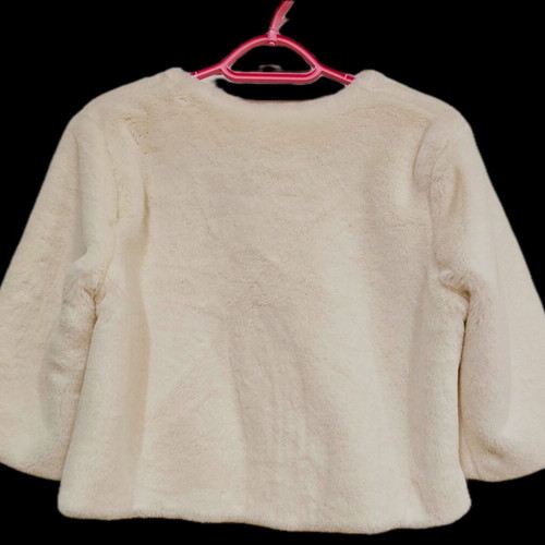 White faux fur parka new, size M