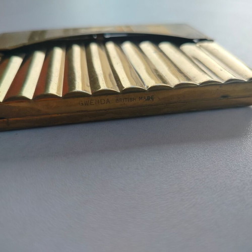 Vintage brass Gwenda cigarette case used, British made