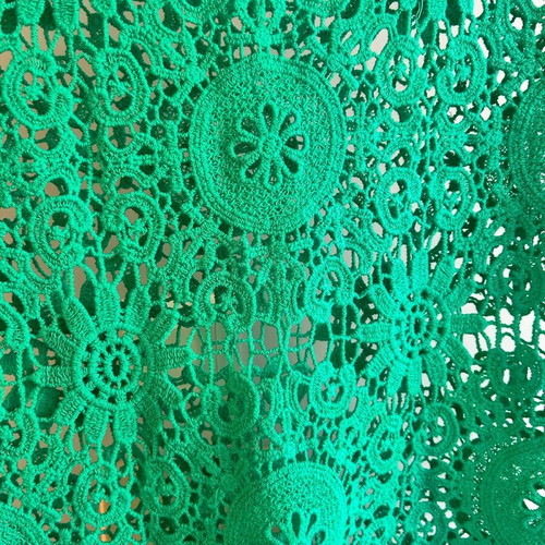Crochet blouse emerald green like new, size M