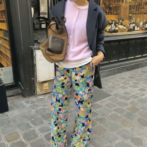 Stine Goya floral wide trousers new, size S