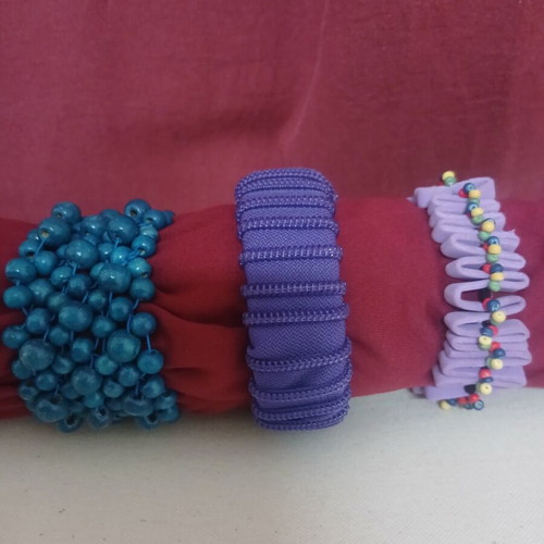 Bracelets set of 3 women, like new, purple
