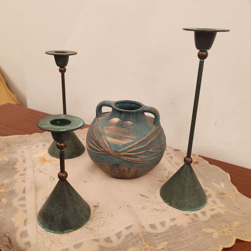 Various decorative items used 20-35 cm with patina