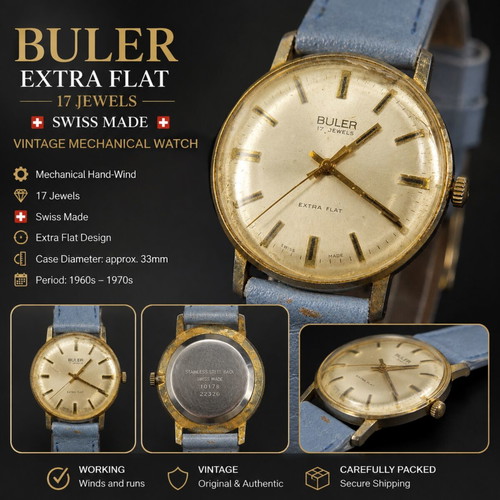 Buler Extra Flat 17 Jewels Swiss Made Vintage Mechanical Watch