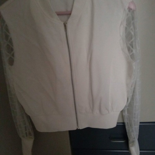 Jacket with transparent sleeves like new, white size M