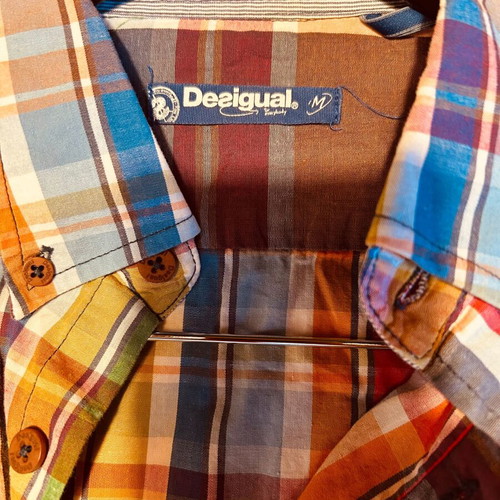 Desigual men's checked shirt, size M, multicolored