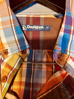 Desigual men's checked shirt, size M, multicolored
