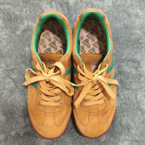 Gola women's sneakers used, yellow with green details, size 39