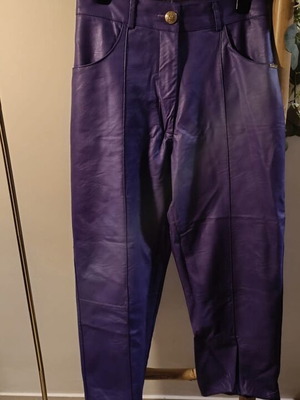 White 22 small eco leather pants like new, purple, size S