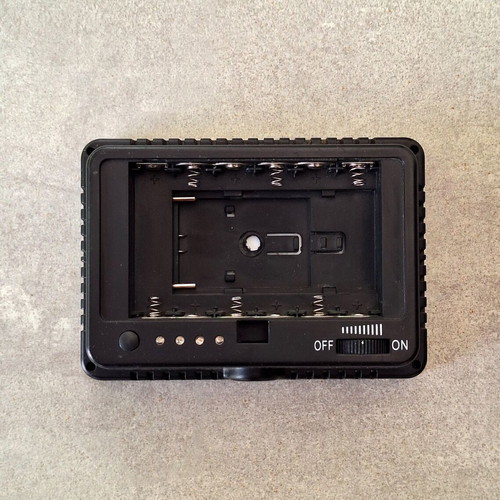 Video Light with 160 dimmable LEDs used, powered by AA batteries