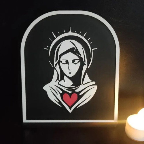 Decorative icon of Virgin Mary with heart new