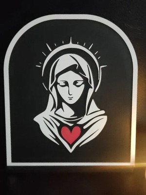 Decorative icon of Virgin Mary with heart new