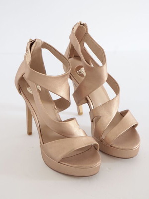 Exe women's platform sandals size 39, beige gold