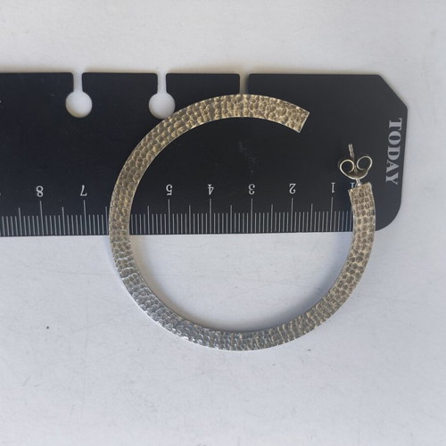 925 Silver Hammered Hoop Earrings like new