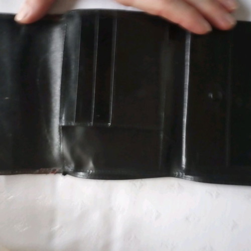 Leather women's wallet used with sewn coin pocket
