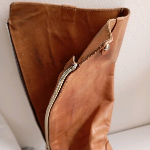 Leather women's boots used, size 38, brown