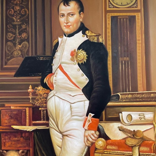 Napoleon oil painting artwork with gold frame