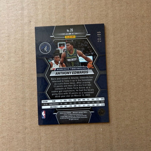 Panini Mosaic Anthony Edwards like new